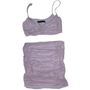 Lavender Mesh Skirt Set Naked Wardrobe